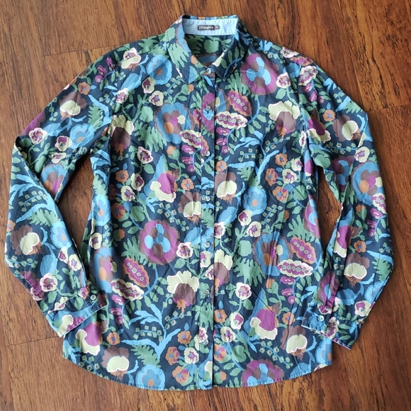 J. McLaughlin Women's Floral Chic Feminine Preppy Workcore Shirt Size Medium - Picture 1 of 8